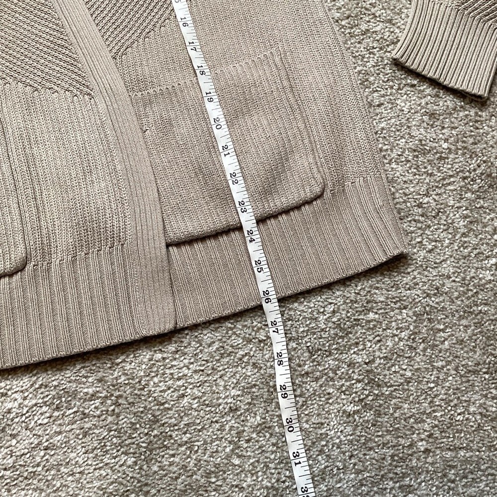 lululemon cotton knit textured wrap cardigan trench tan beige pima wool 6 small - Picture 8 of 11
